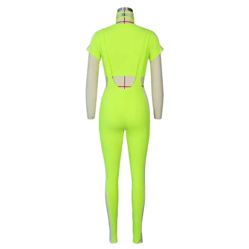 Crop Tops Striped Strap Overalls Jumpsuit - Picture 7 of 7